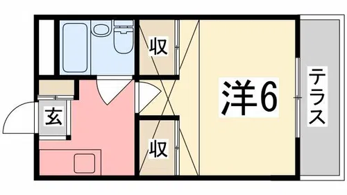 城北ハイツ【1階】の間取り