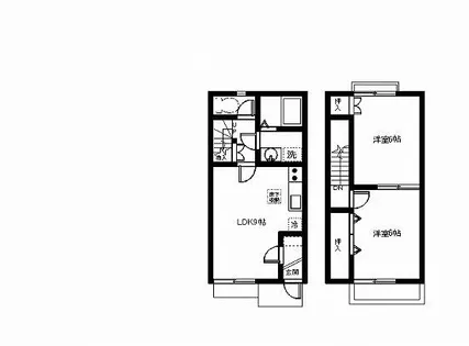 愛知県春日井市高山町3丁目【テラスハウス】の間取り