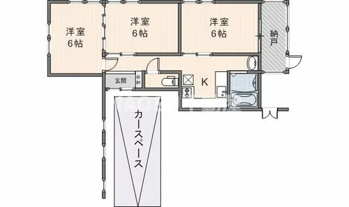 大阪府東大阪市加納8丁目【テラスハウス】の間取り