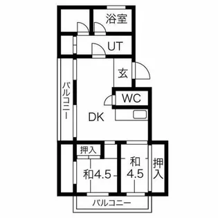エクリート朝霧【3階】の間取り