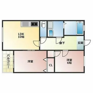 新石生マンション【3階】の間取り