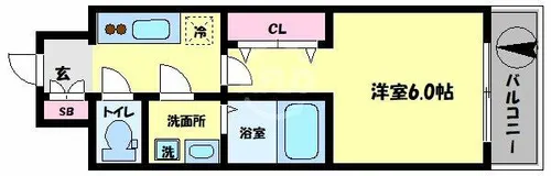 レオンコンフォート難波クレア【9階】の間取り