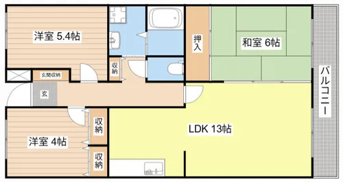 エスティ西大津【1階】の間取り