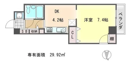 デトム・ワン銀閣寺道【3階】の間取り
