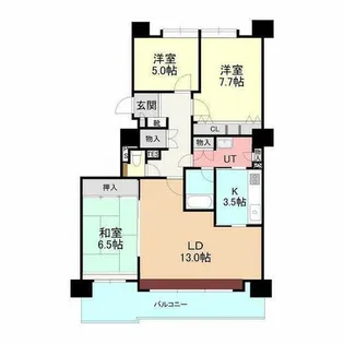 ライフアベニュー北15条 1303号室【13階】の間取り