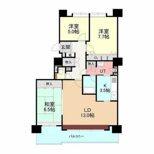ライフアベニュー北15条 1303号室【13階】の間取り