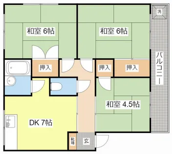 城北コーポⅠ【202号室】の間取り