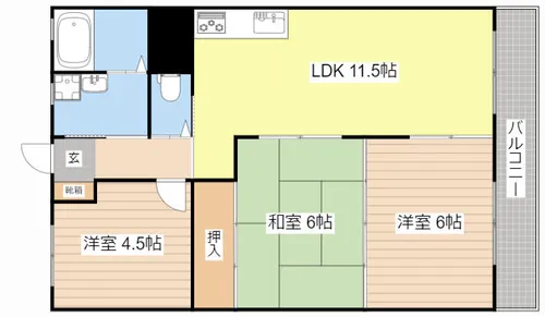 南川ハイツ【102号室】の間取り