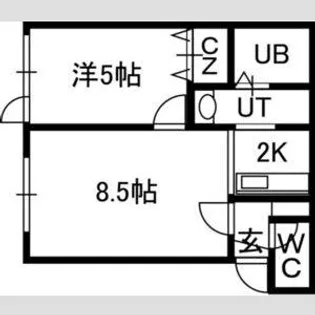 北海道札幌市中央区南十六条西7丁目【アパート】の間取り