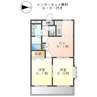 INGLE SIDE【101号室】の間取り