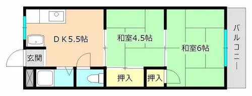 マンション朝霧1号館【505号室】の間取り