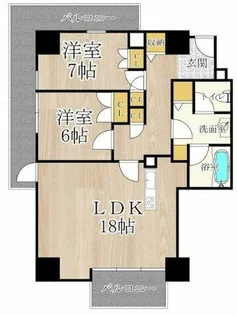 ザ・グランドビュー・オオサカ【12階】の間取り