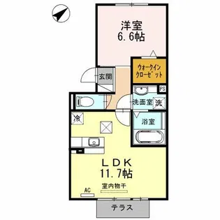 リッシュヴェール【1階】の間取り