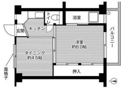 ビレッジハウス西夢前第二1号棟【2階】の間取り