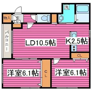 ノースフェアリーN45【202号室】の間取り