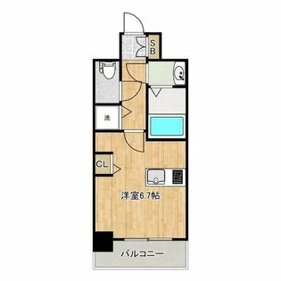 プレサンスタワー難波WEST【6階】の間取り