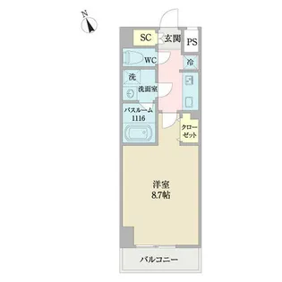 コントレイルりんくう常滑【0809号室】の間取り