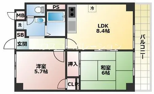 カーサミソノ【2階】の間取り
