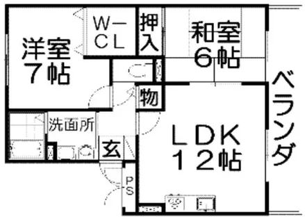 ドミール岡山手【2階】の間取り