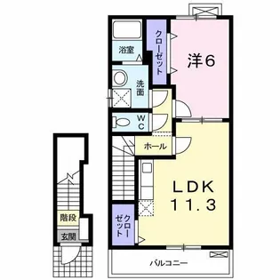 エトワール(田井中)【2階】の間取り
