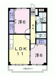 セゾン八尾東【3階】の間取り