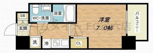アドバンス新大阪ラシュレ【9階】の間取り