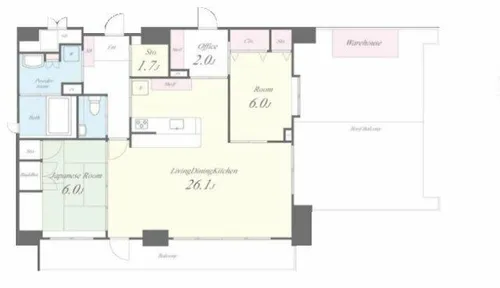 メゾンクラウン鷺洲【10階】の間取り