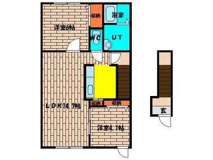 ジュネス高丘【2階】の間取り