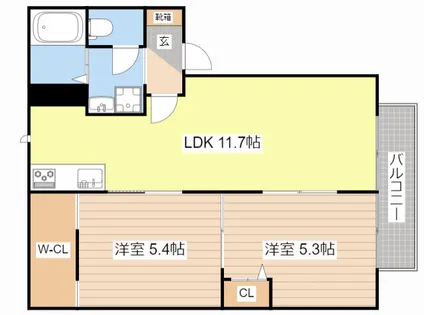 メゾン 安土館【0202号室】の間取り