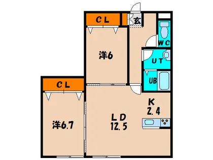 NEXTⅢ【201号室】の間取り