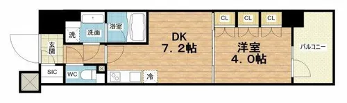 コンフォリア・リヴ北久宝寺Q【5階】の間取り