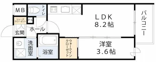 AFFLUENCE難波EAST【2階】の間取り