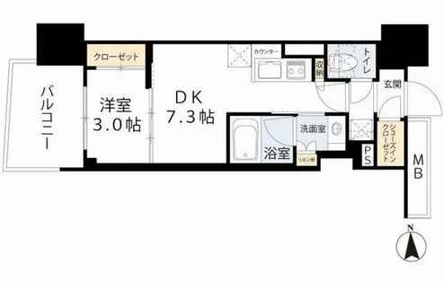 コンフォリア・リヴ本町WEST Q【6階】の間取り