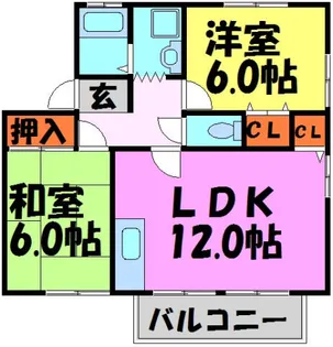 ハイツ南花屋敷【2階】の間取り