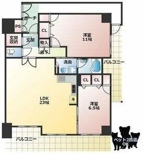フェニックス日本橋高津【11階】の間取り