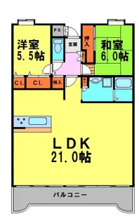 サンクレールヨシナガ【106号室】の間取り