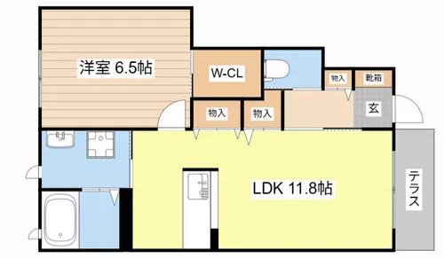 シャトーサイド【0103号室】の間取り