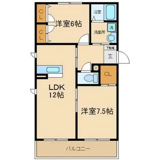 シャーメゾン浜田【2階】の間取り