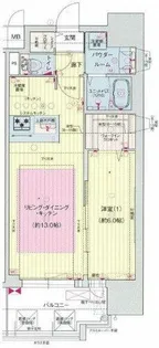 プレサンス新町ウィズ ジョイ【15階】の間取り
