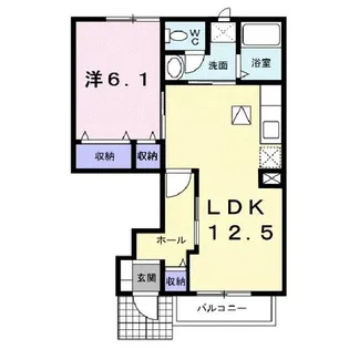 プロムナード 弐番館【1階】の間取り