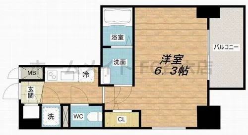 エスリード松屋町グレイス【9階】の間取り