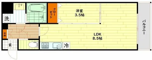 大阪府大阪市都島区片町1丁目【マンション】の間取り