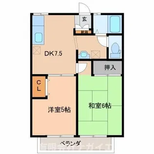ハイツひろのが丘Ⅰ【205号室】の間取り