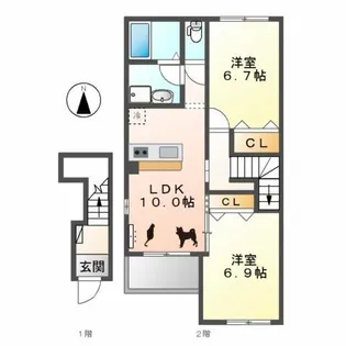 クレストール【2階】の間取り