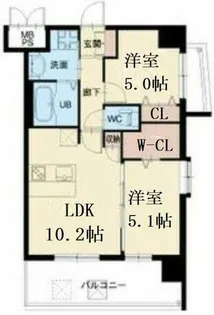 スプランディッド中之島WEST【2階】の間取り