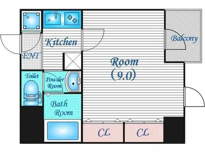 ルクレ西長堀【14階】の間取り