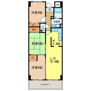 ラ・メゾンMSⅡ【203号室】の間取り