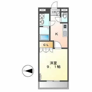 グランデール栄【1階】の間取り