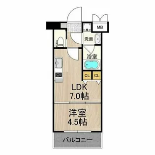 プレジオ西宮【308号室】の間取り