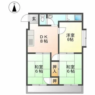 メゾンあじま【302号室】の間取り